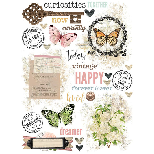 Simple Vintage Junk Drawer - Rub On Transfers