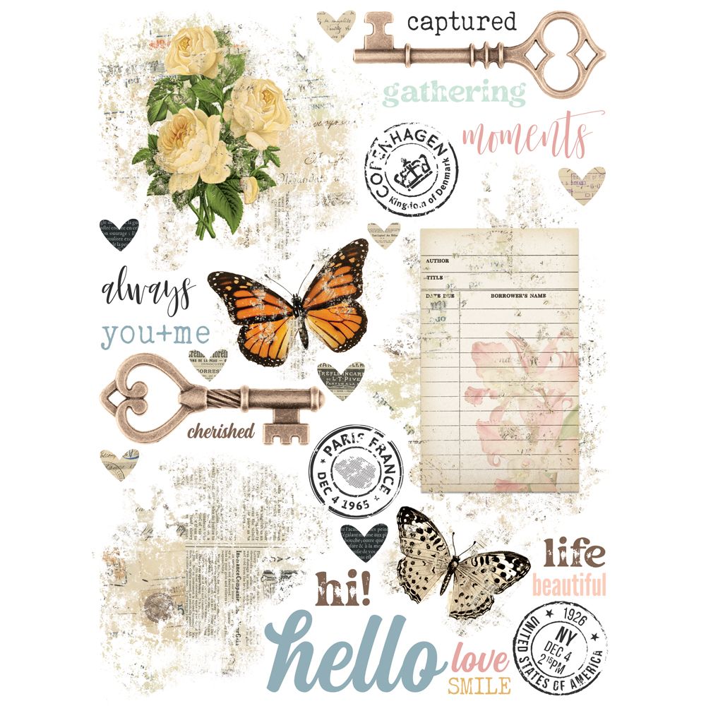 Simple Vintage Junk Drawer - Rub On Transfers