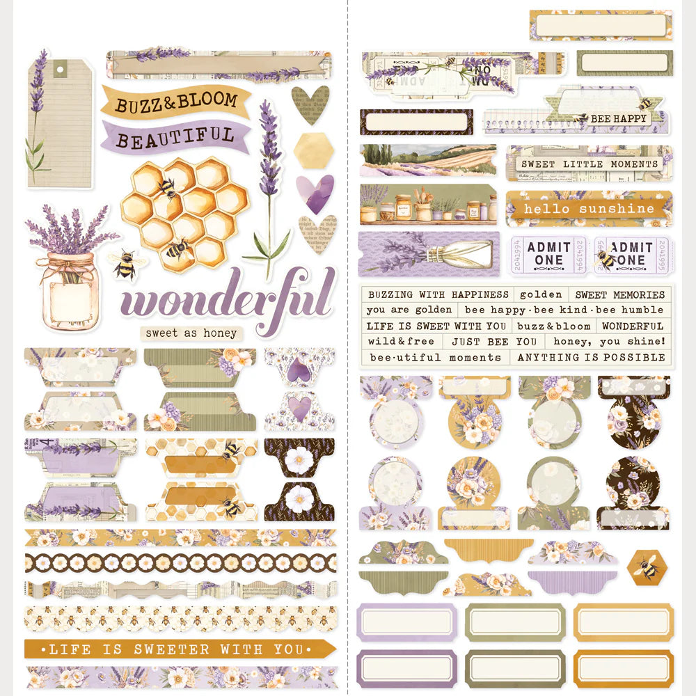 Simple Vintage Lavender Fields - Basic Cardstock Stickers