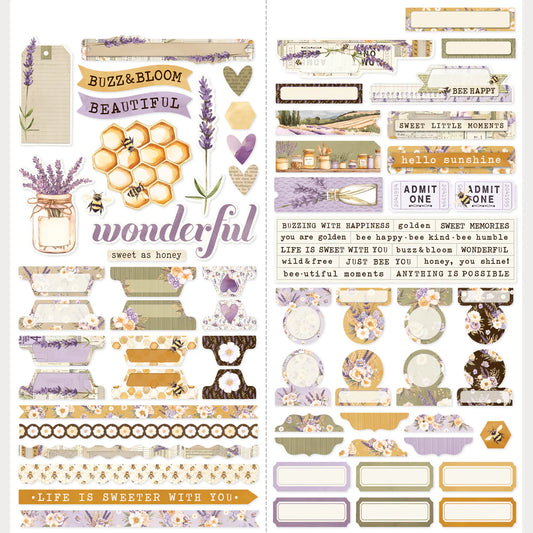Simple Vintage Lavender Fields - Basic Cardstock Stickers