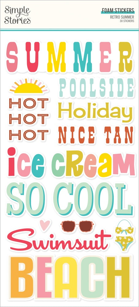Retro Summer Foam Stickers
