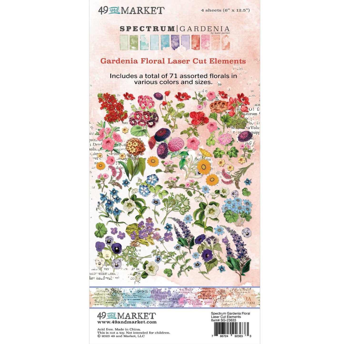 Spectrum Gardenia Floral Laser Cut Elements