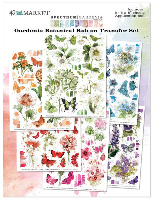 Spectrum Gardenia Rub Ons - Botanical