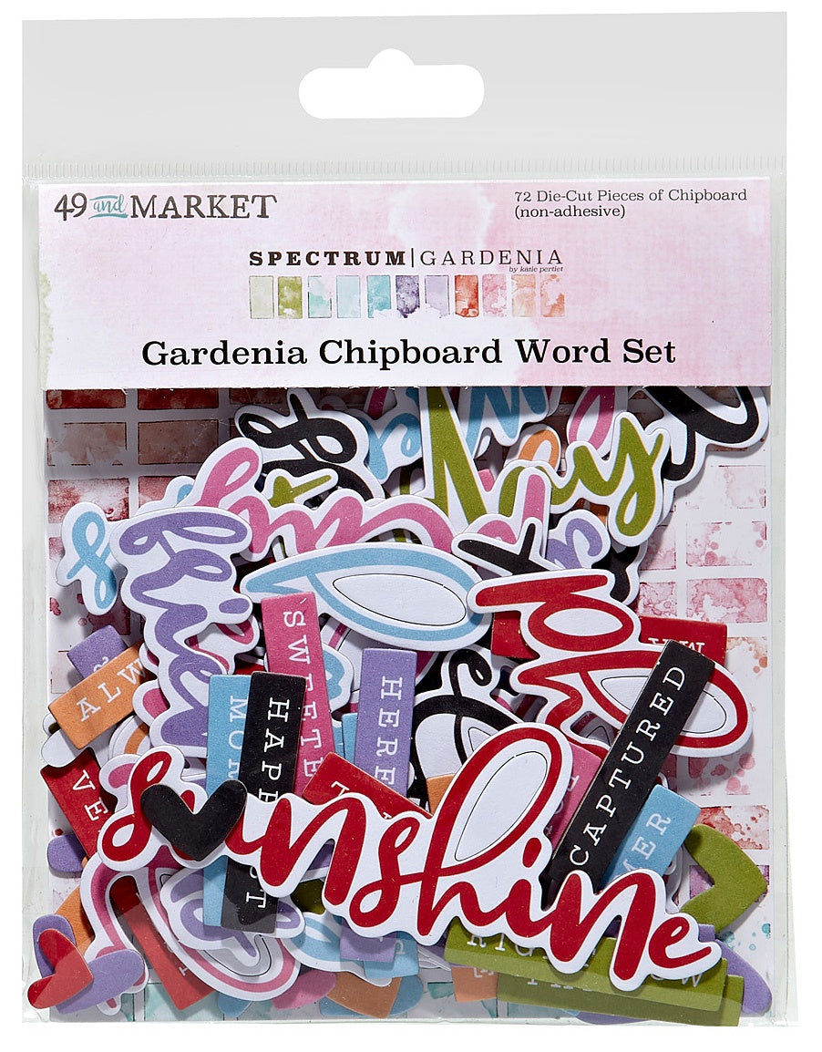 Spectrum Gardenia Chipboard Words