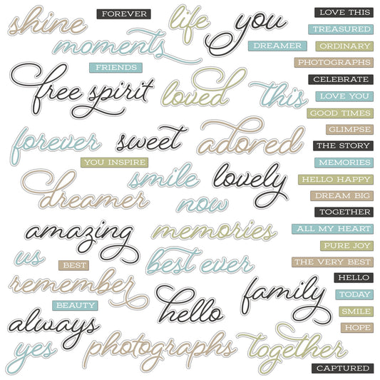 Moonlit Garden Chipboard Words