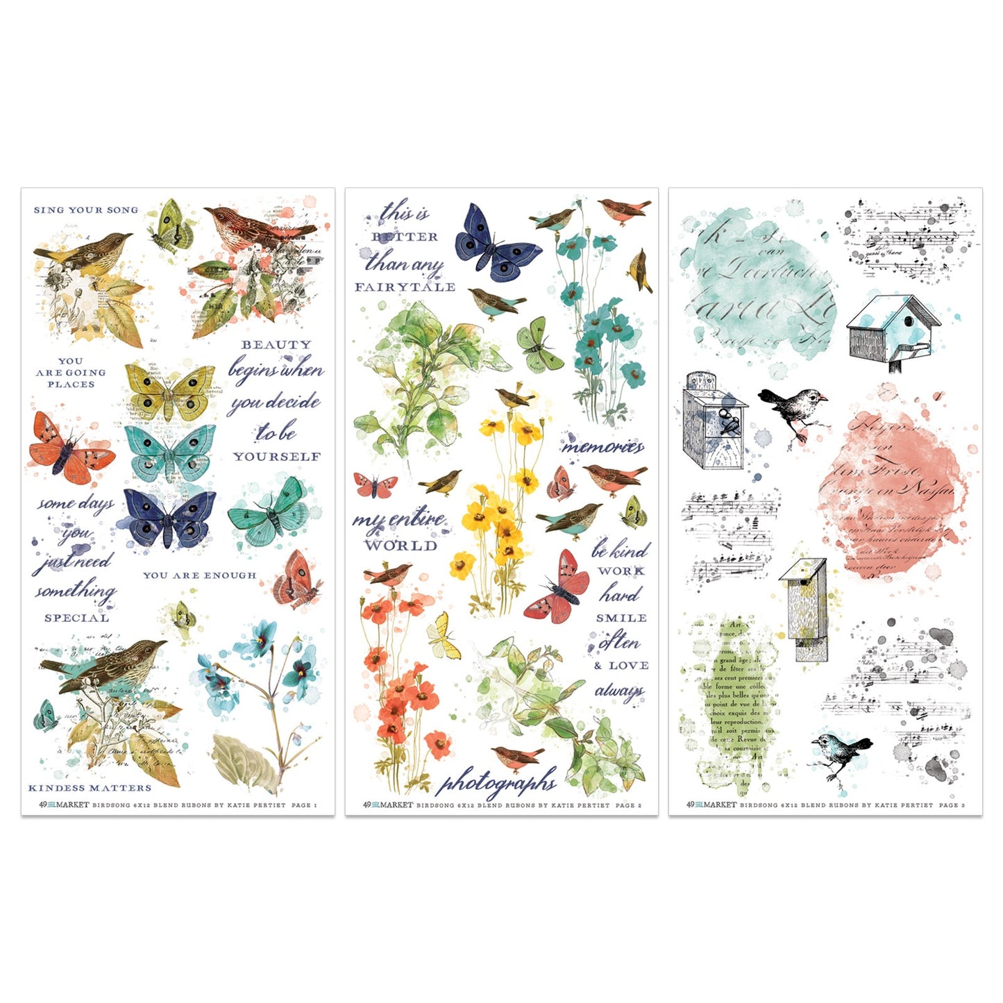 Birdsong Blendable Rub On Transfer Set