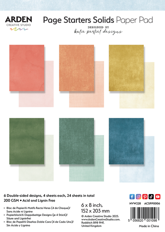 Page Starters Solids -  6 x 8 Paper Pad