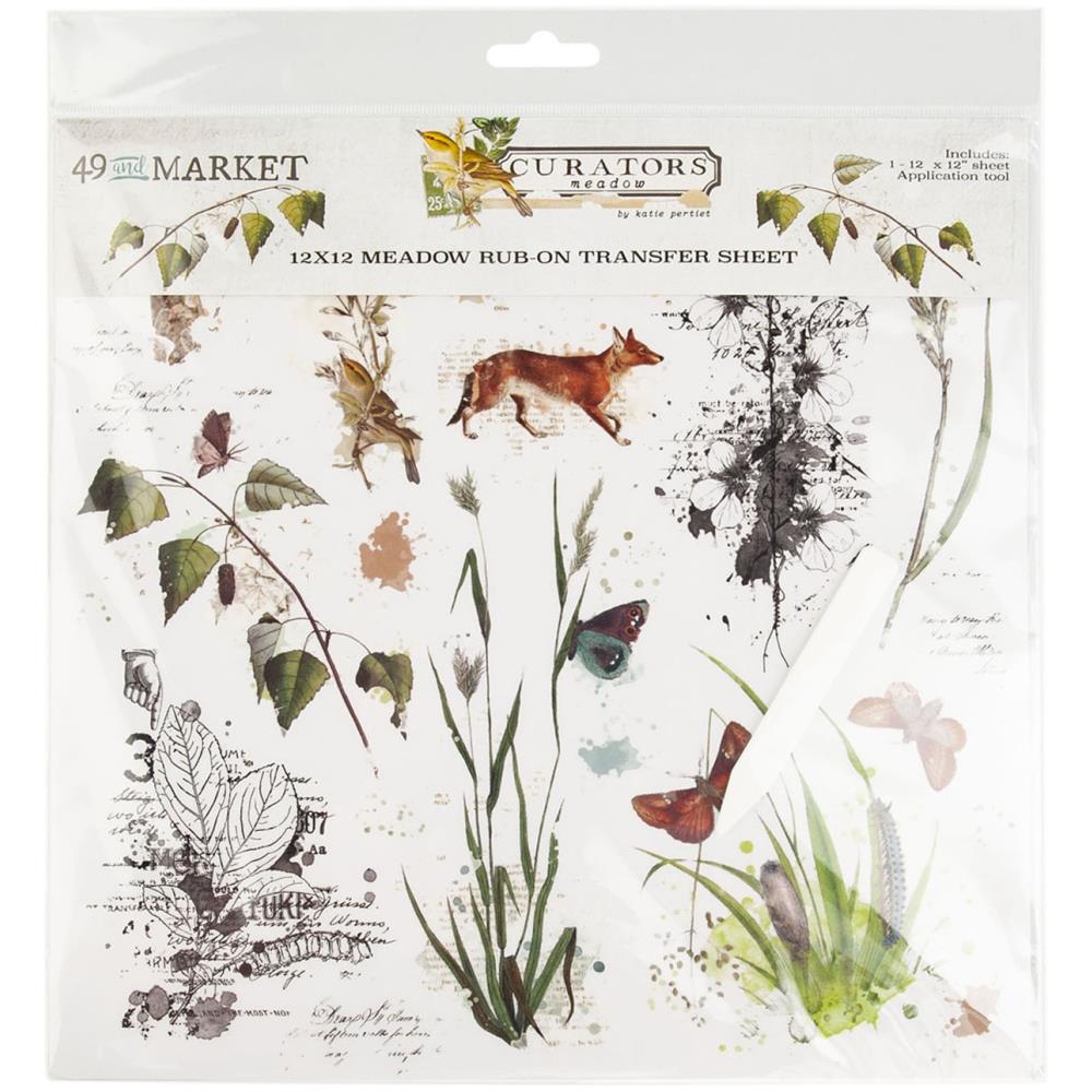 Curators Meadow 12x12 Rub Ons - Meadow