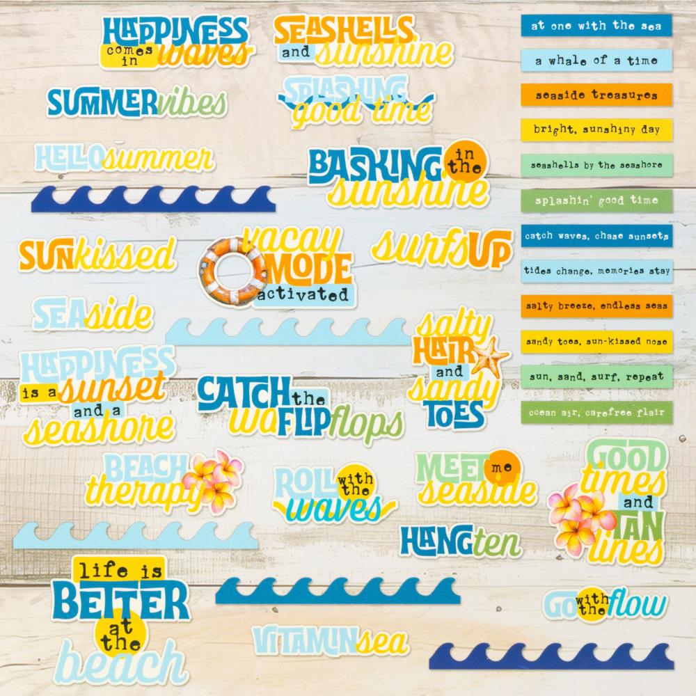 Beach Vibes - Chipboard Set