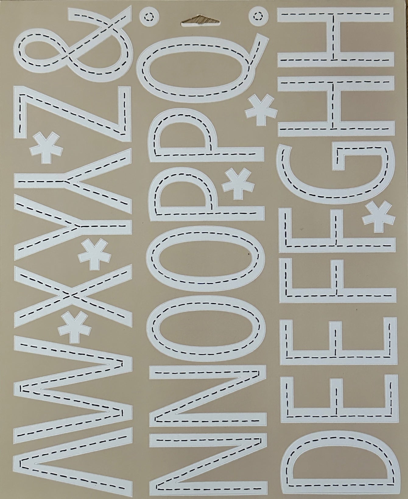 Sew Simple Large Cardstock Alphabet Stickers - White