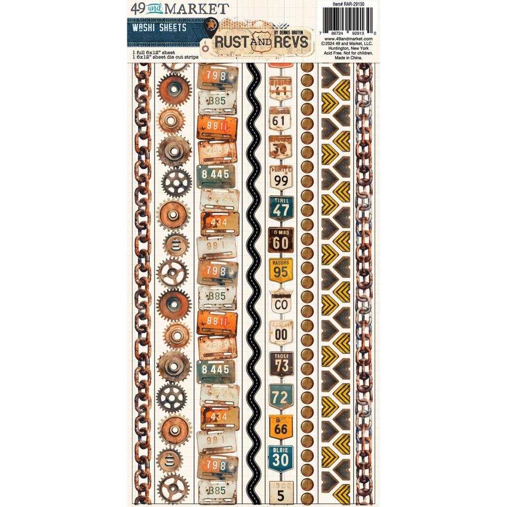 Rust And Revs - Washi Sheets
