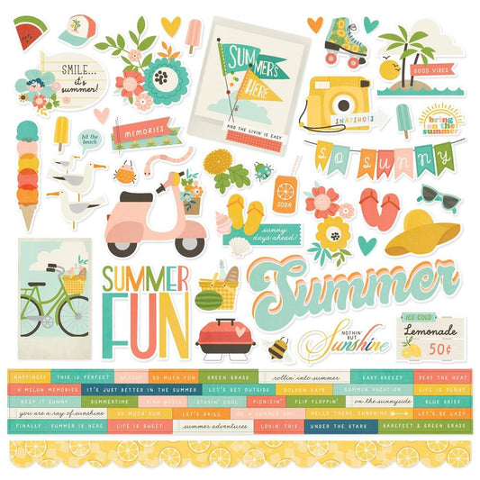 Summer Snapshots -  12 x 12 Sticker Sheet
