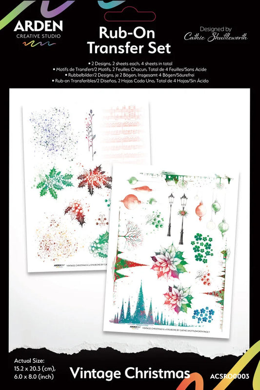 Vintage Christmas - 6 x 8 Rub On Transfers
