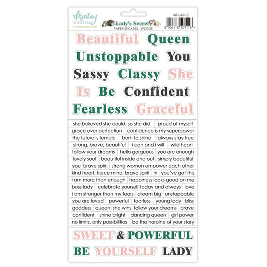 Lady's Secret - 6 x 12 Word Stickers