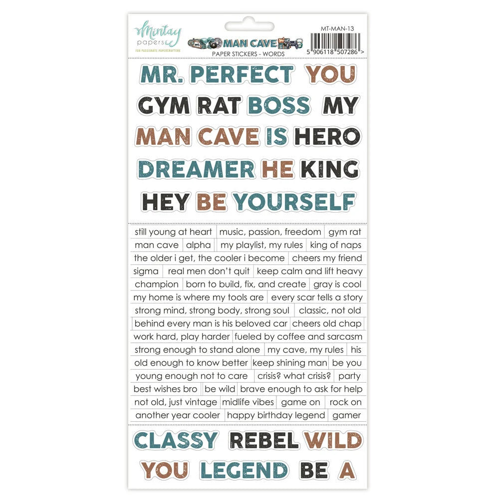 Man Cave - 6 x 12 Word Stickers