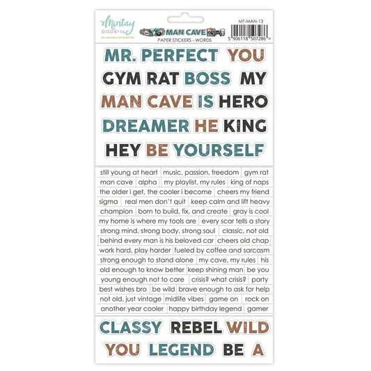 Man Cave - 6 x 12 Word Stickers