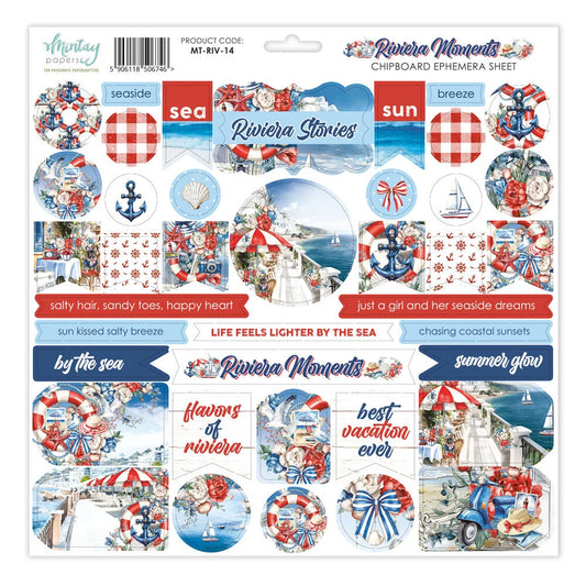 Riviera Moments - Chipboard Ephemera Sheet