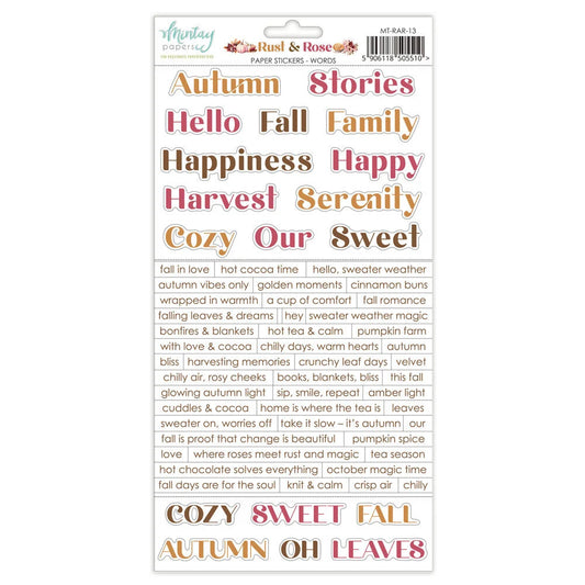 Rust & Rose - 6 x 12 Word Sticker Sheet
