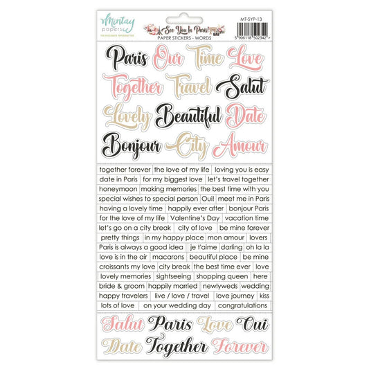 See You In Paris - 6 x 12 Word Stickers