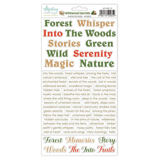 Wildwood Secrets - 6 x 12 Word Stickers