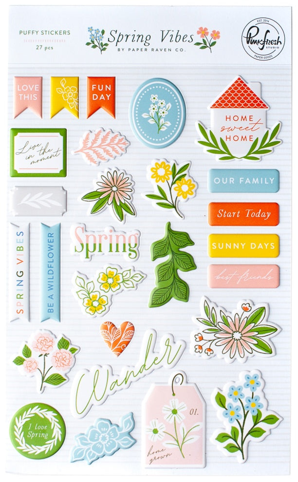 Spring Vibes Puffy Stickers