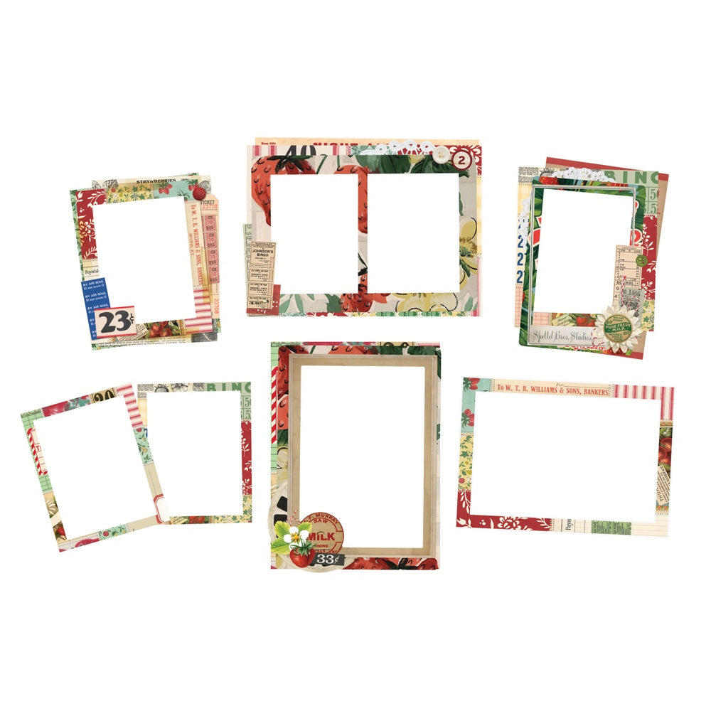 Simple Vintage Berry Fields Chipboard Frames