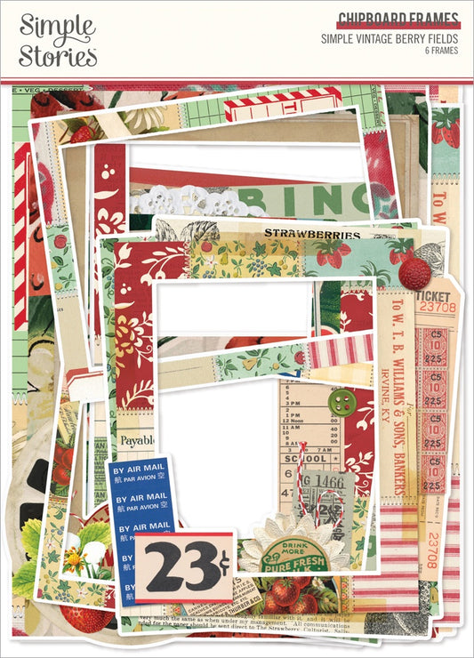 Simple Vintage Berry Fields Chipboard Frames