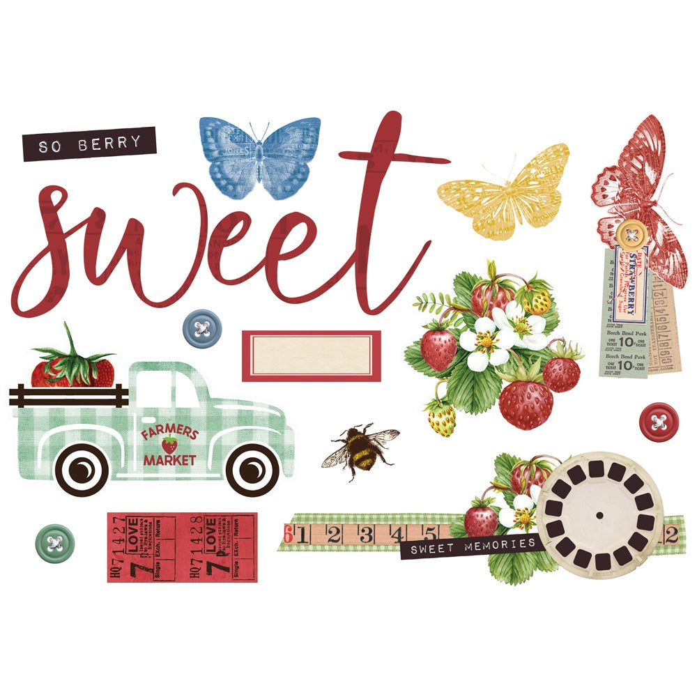 Simple Vintage Berry Fields Page Pieces