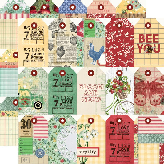 Simple Vintage Berry Fields - Tag Elements